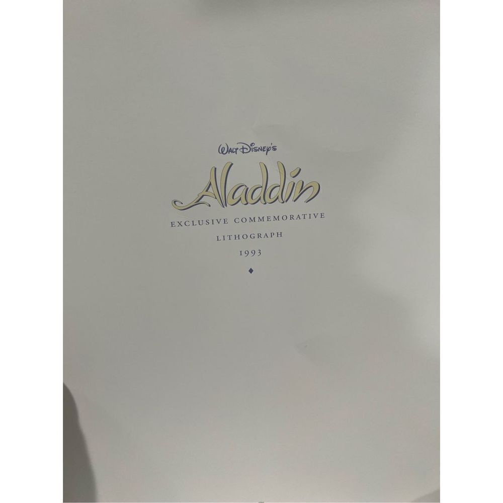 Disney Aladdin Exclusive Commemorative Lithograph 1993